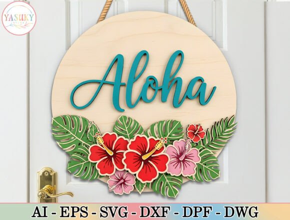 Aloha Tropical Round Sign SVG: Your Instant Vacation Vibe