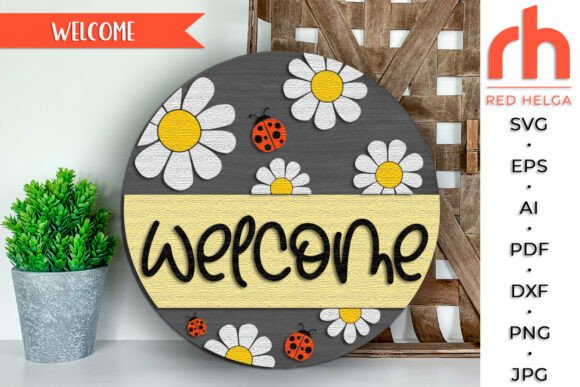 Crafting a Cheerful Welcome: Daisy and Ladybug Door Hanger Design