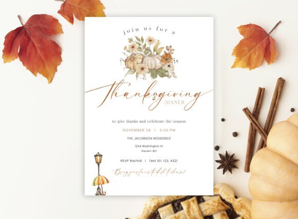 Editable Thanksgiving Invitation: Cozy Autumn Style