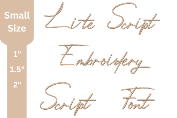 Lite Script Embroidery Small Font: Professional Embroidery Quality