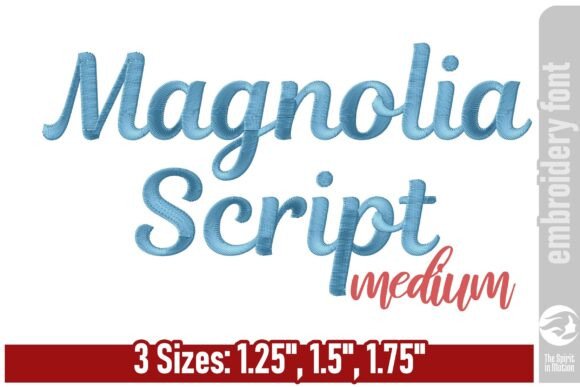 Magnolia Script Embroidery Font: Elegant Stitching