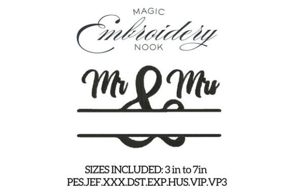 Mr & Mrs Script Split Monogram: Elevate Your Embroidery