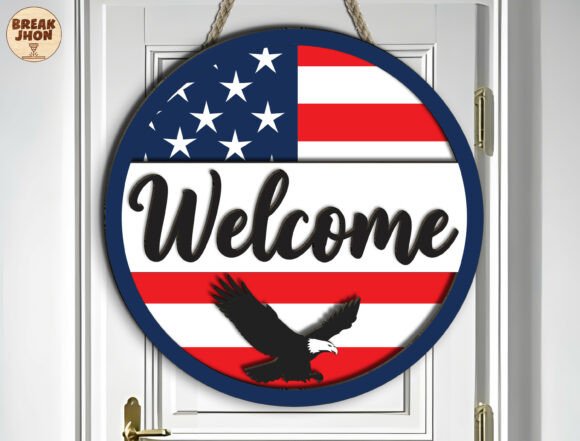 Patriotic Welcome Sign SVG: A Bold Statement for Your Entryway