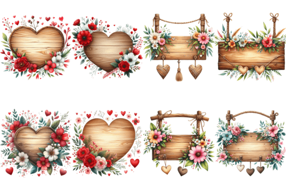Rustic Romance: Styling with the 8 Valentines Day Wooden Signs Bundle