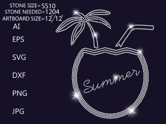 Summer Coconut Drink with Palm Tree: Your Go-To Design Asset