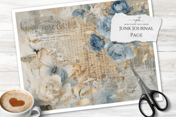 Weathered Garden Junk Journal Page 1: A Vintage Blueprint