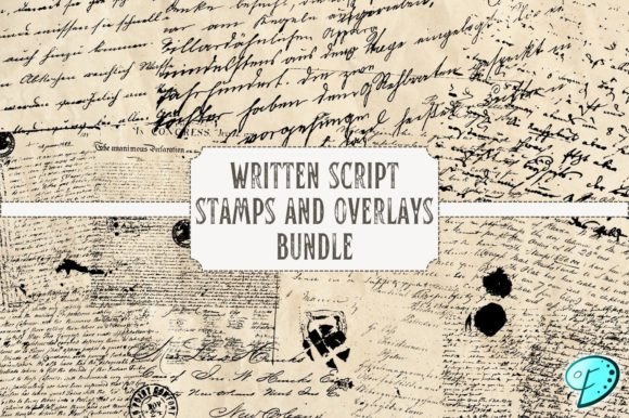 Written Script Stamps and Overlay Bundle: A Creative Texture Toolkit